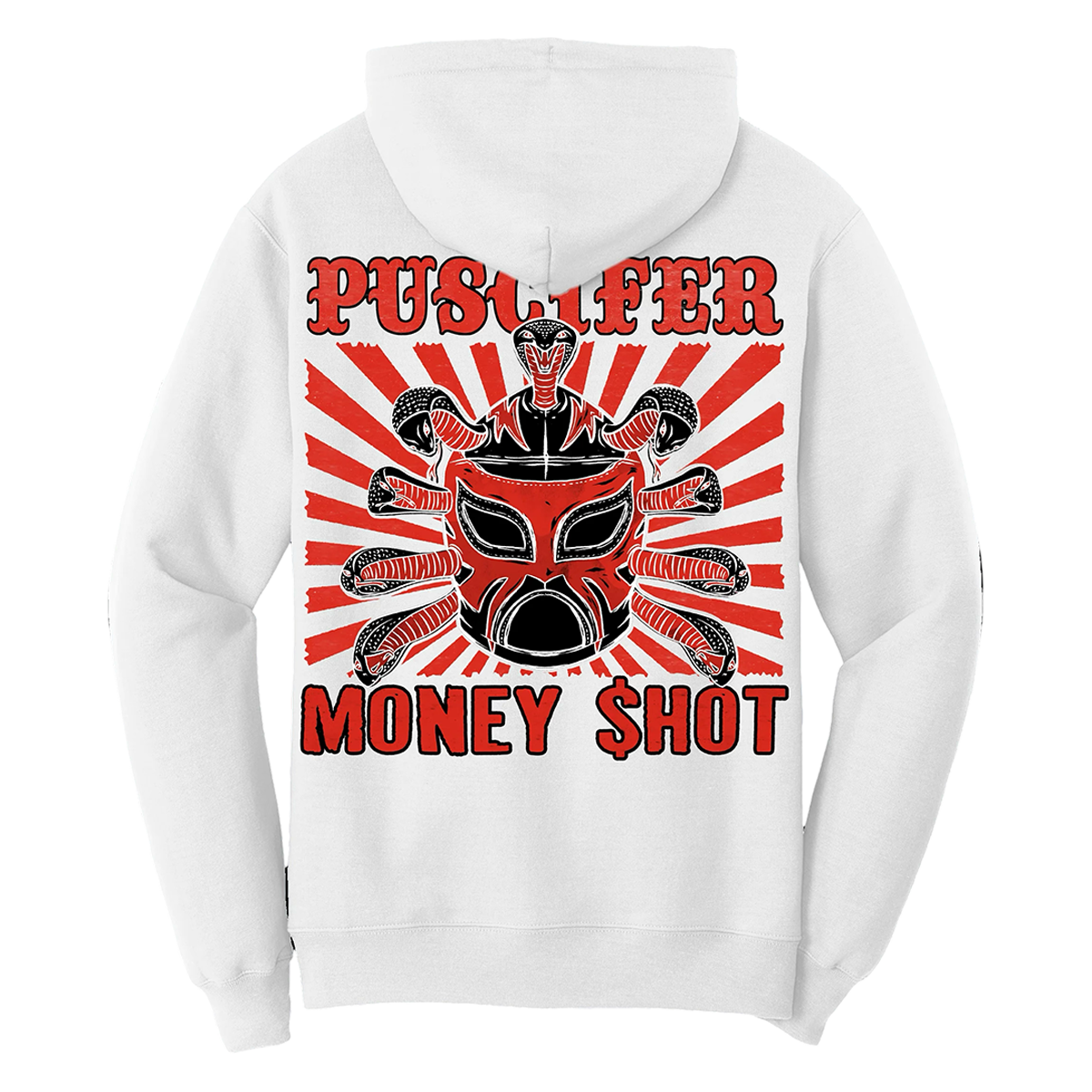 Money Shoot Men's White Hoodie Back