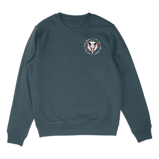 TGIB VVBJJ Unisex Crew Neck Sweatshirt Deep Steel Blue